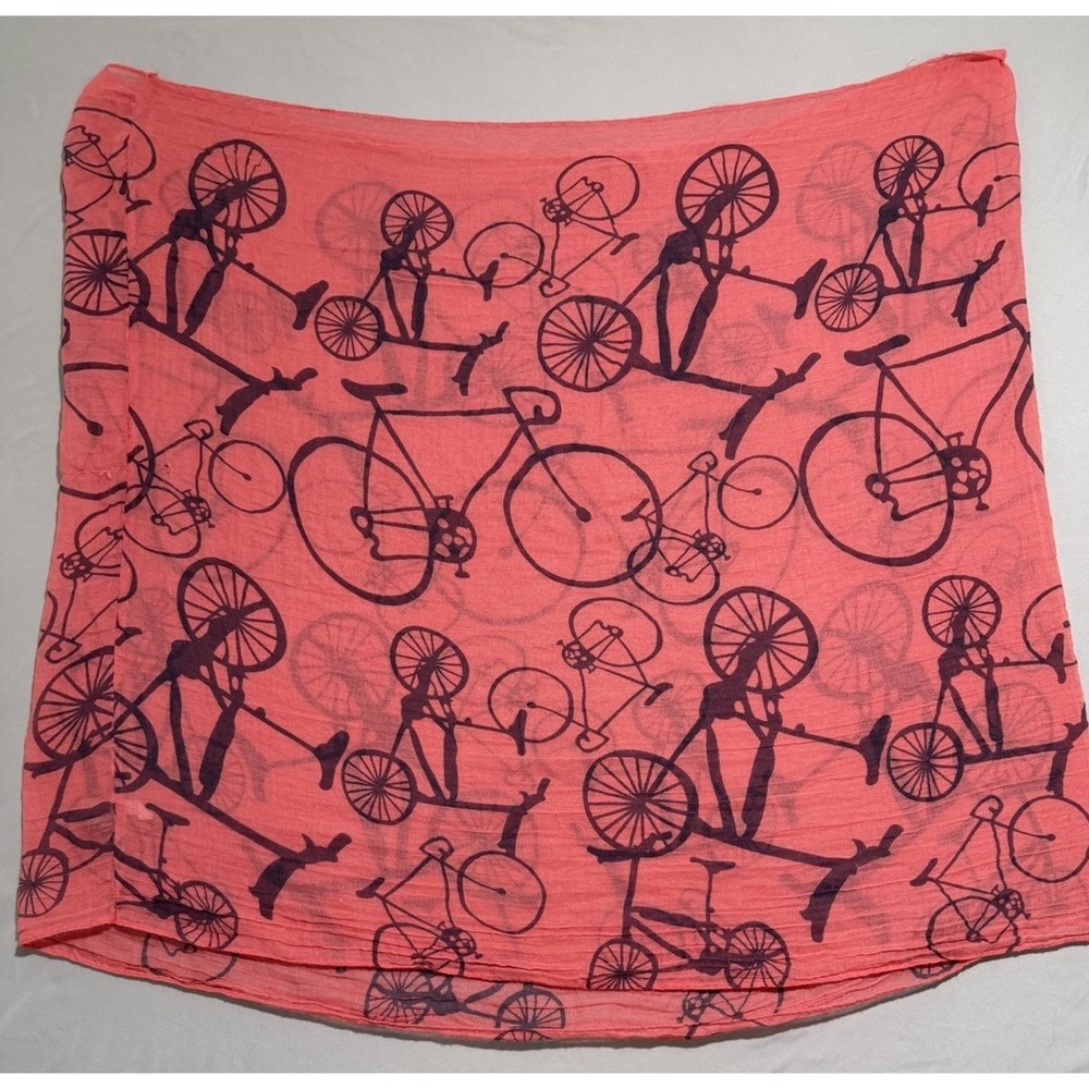 unbranded pink bicycle aop scarf, 100% cotton